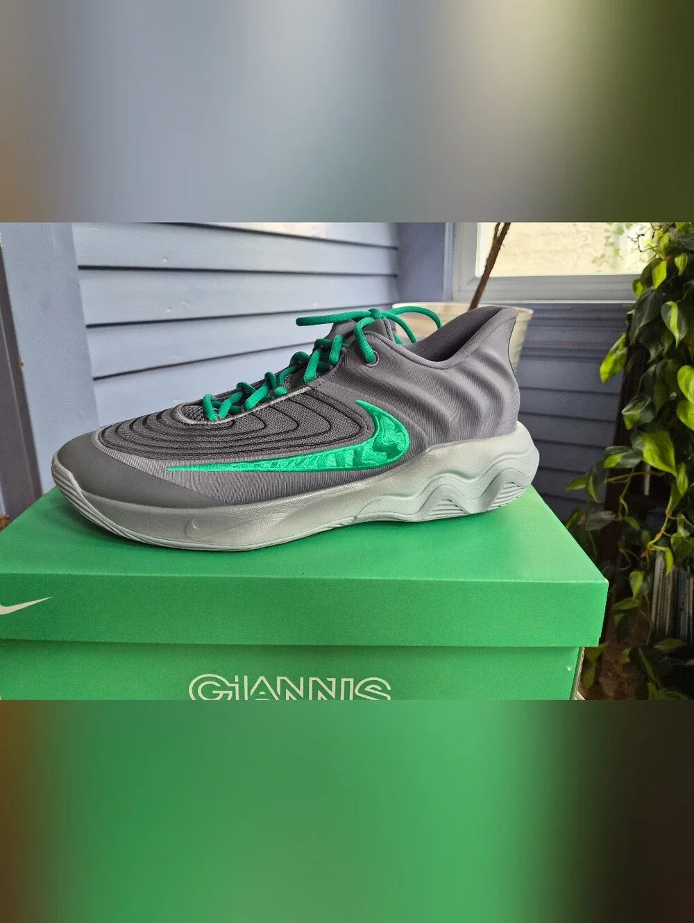 Nike - Giannis Immortality 4  Basketball Shoes in Green/Grey, Size 12
